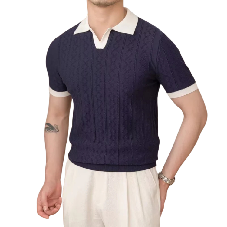 Camisa Polo Masculina Tricot Piannaro PN025 em algodão premium, elegante e confortável.