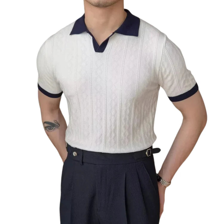 Camisa Polo Masculina Tricot Piannaro PN025 em algodão premium, elegante e confortável.
