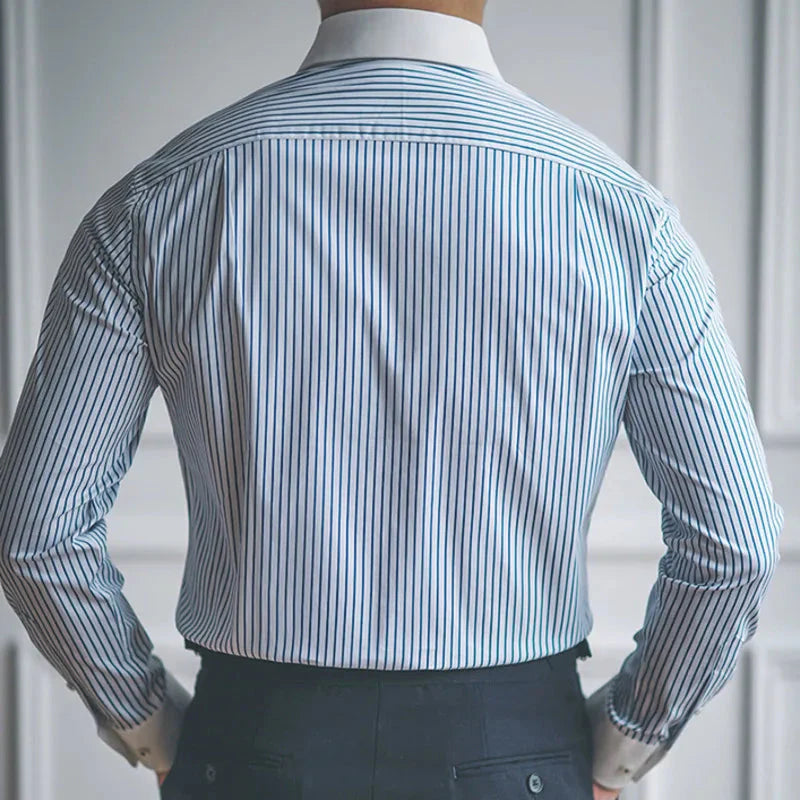 Camisa Social Listrada Masculina Piannaro PN053 em tecido premium.