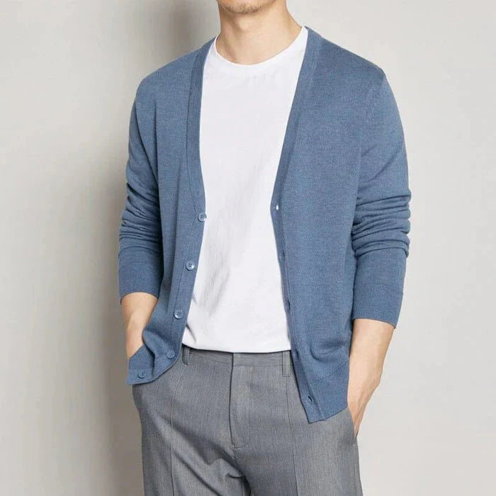 Cardigan Masculino Piannaro PN378 com gola em V e botões clássicos