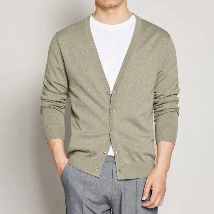 Cardigan Masculino Piannaro PN378 com gola em V e botões clássicos