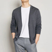 Cardigan Masculino Piannaro PN378 com gola em V e botões clássicos