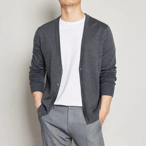 Cardigan Masculino Piannaro PN378 com gola em V e botões clássicos