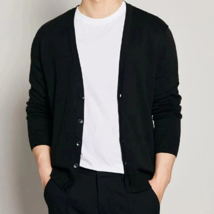 Cardigan Masculino Piannaro PN378 com gola em V e botões clássicos