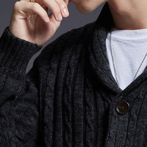 Cardigan Masculino Piannaro PN382 em algodão premium com decote em V.