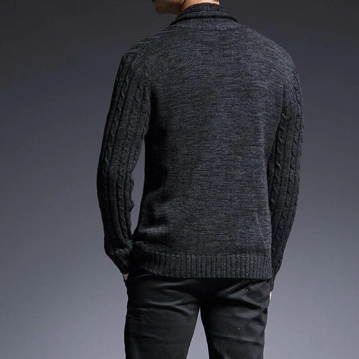 Cardigan Masculino Piannaro PN382 em algodão premium com decote em V.