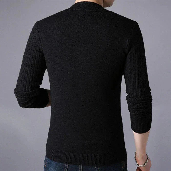 Cardigan Masculino em Lã Piannaro PN389 com design slim fit e zíper.