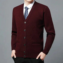 Cardigan Masculino Executivo Piannaro PN387 em lã e poliéster, elegante e confortável.