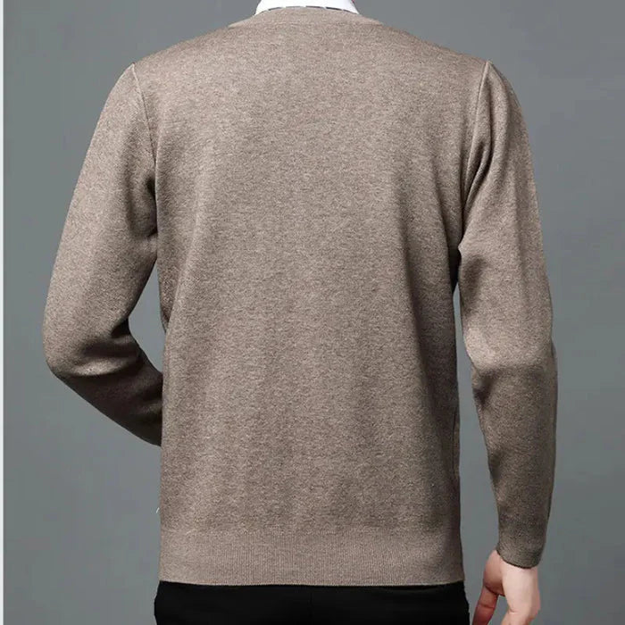 Cardigan Masculino Executivo Piannaro PN387 em lã e poliéster, elegante e confortável.