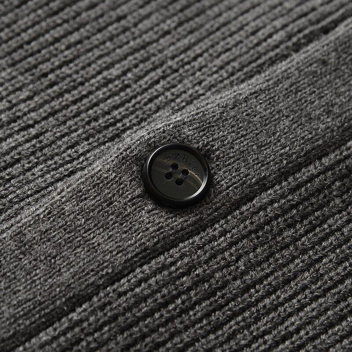 Cardigan Masculino Piannaro PN390 com gola V, bolsos e botões