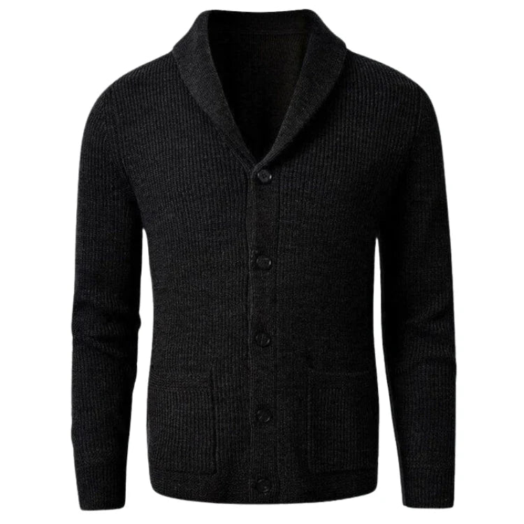 Cardigan Masculino Piannaro PN390 com gola V, bolsos e botões