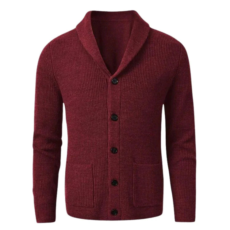 Cardigan Masculino Piannaro PN390 com gola V, bolsos e botões