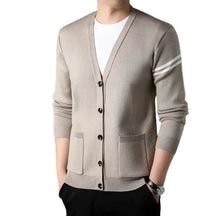 Cardigan Masculino Gola V Piannaro PN383 em cores neutras para estilo versátil.