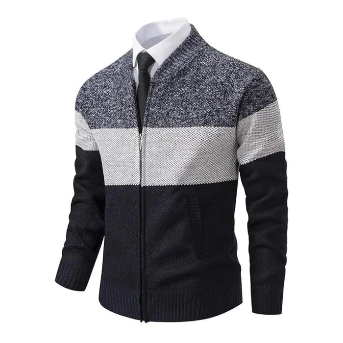 Cardigan Masculino Piannaro PN388 em poliéster e lã fina, elegante e confortável.