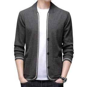Cardigan Masculino Slim Piannaro PN391 em lã premium e poliéster