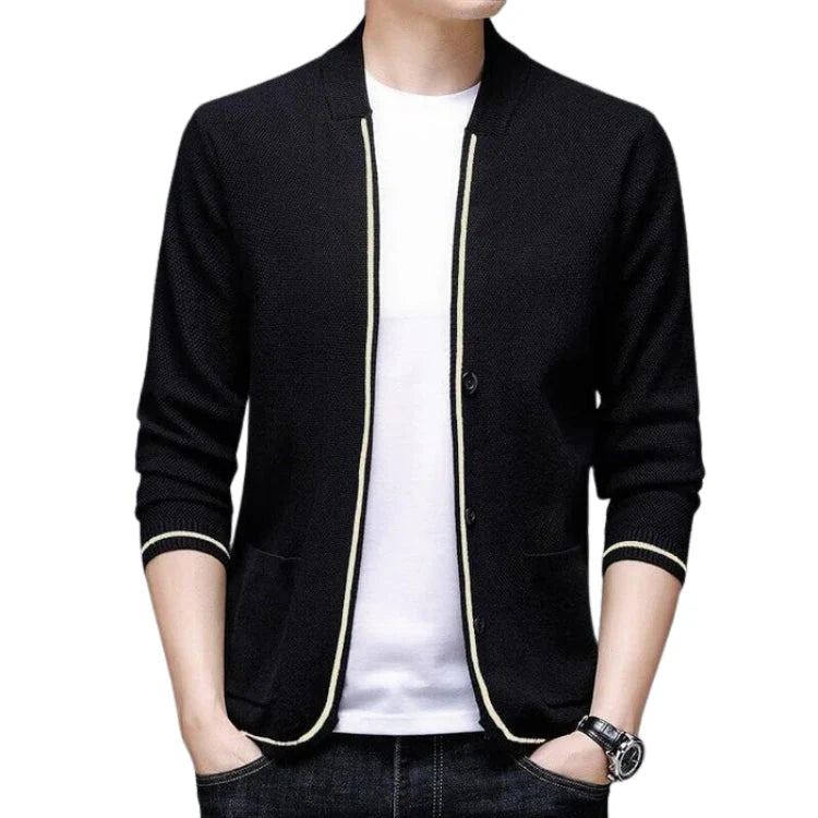 Cardigan Masculino Slim Piannaro PN391 em lã premium e poliéster