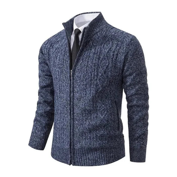 Cardigan Masculino Social Piannaro PN384 em poliéster premium e malha fina.