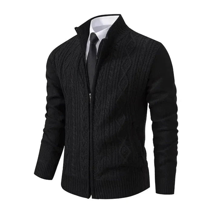 Cardigan Masculino Social Piannaro PN384 em poliéster premium e malha fina.