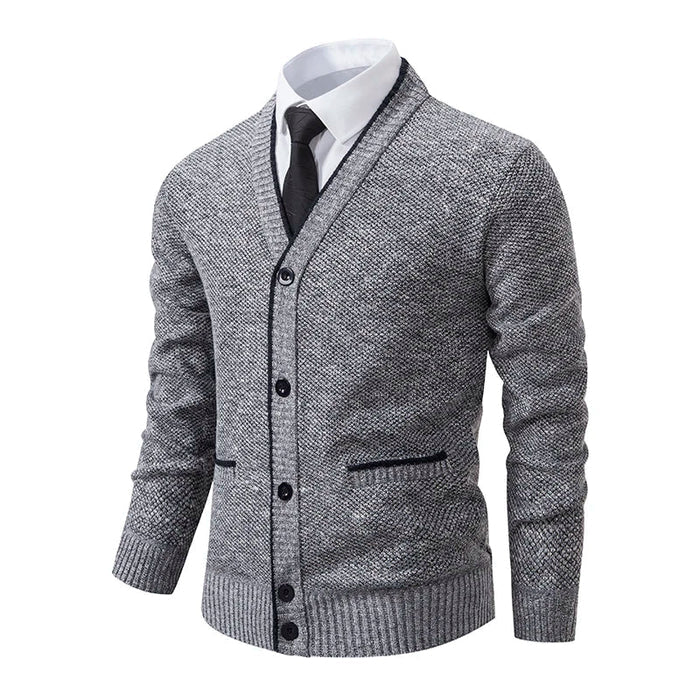 Cardigan Masculino Social Slim Piannaro PN381 em lã e poliéster