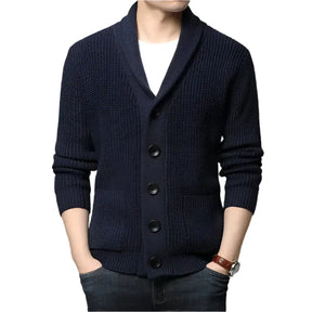 Cardigan Masculino Tricot Piannaro PN385 em poliéster e lã, estilo clássico.