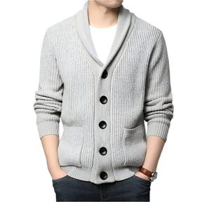 Cardigan Masculino Tricot Piannaro PN385 em poliéster e lã, estilo clássico.