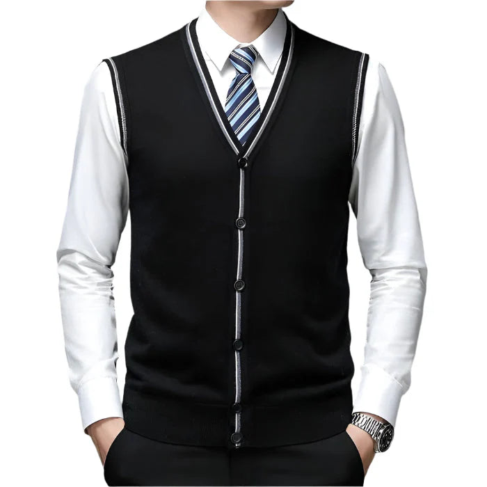 Colete Masculino em Lã Piannaro PN392 com design clássico e botões elegantes.