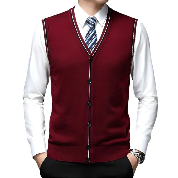 Colete Masculino em Lã Piannaro PN392 com design clássico e botões elegantes.