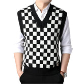 Colete Masculino Tricot Xadrez Piannaro PN400 com design clássico e elegante.