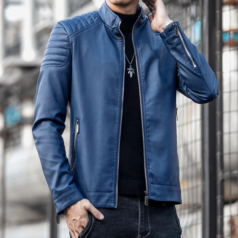 Jaqueta de Couro Motociclista Masculina Piannaro PN167 em detalhe