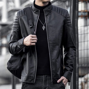 Jaqueta de Couro Motociclista Masculina Piannaro PN167 em detalhe