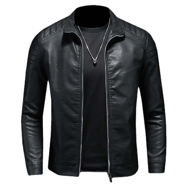 Jaqueta de Couro Motociclista Masculina Piannaro PN167 em detalhe