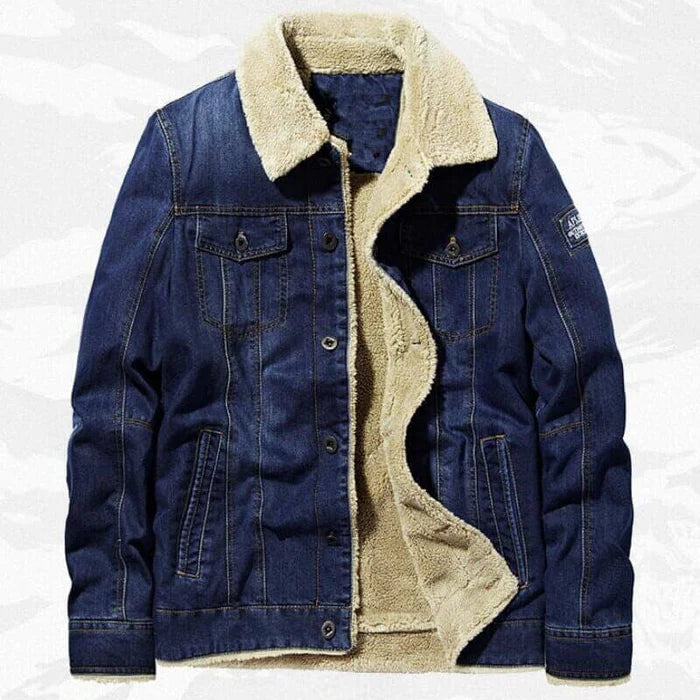 Jaqueta Jeans Masculina Acolchoada Piannaro PN137 com forro de lã e design elegante.