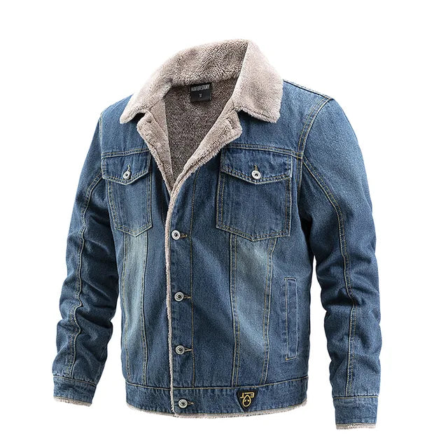 Jaqueta Jeans Masculina Piannaro PN142 com interior forrado e design moderno.