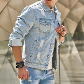 Jaqueta Jeans Masculina Piannaro PN158 em jeans premium com design moderno