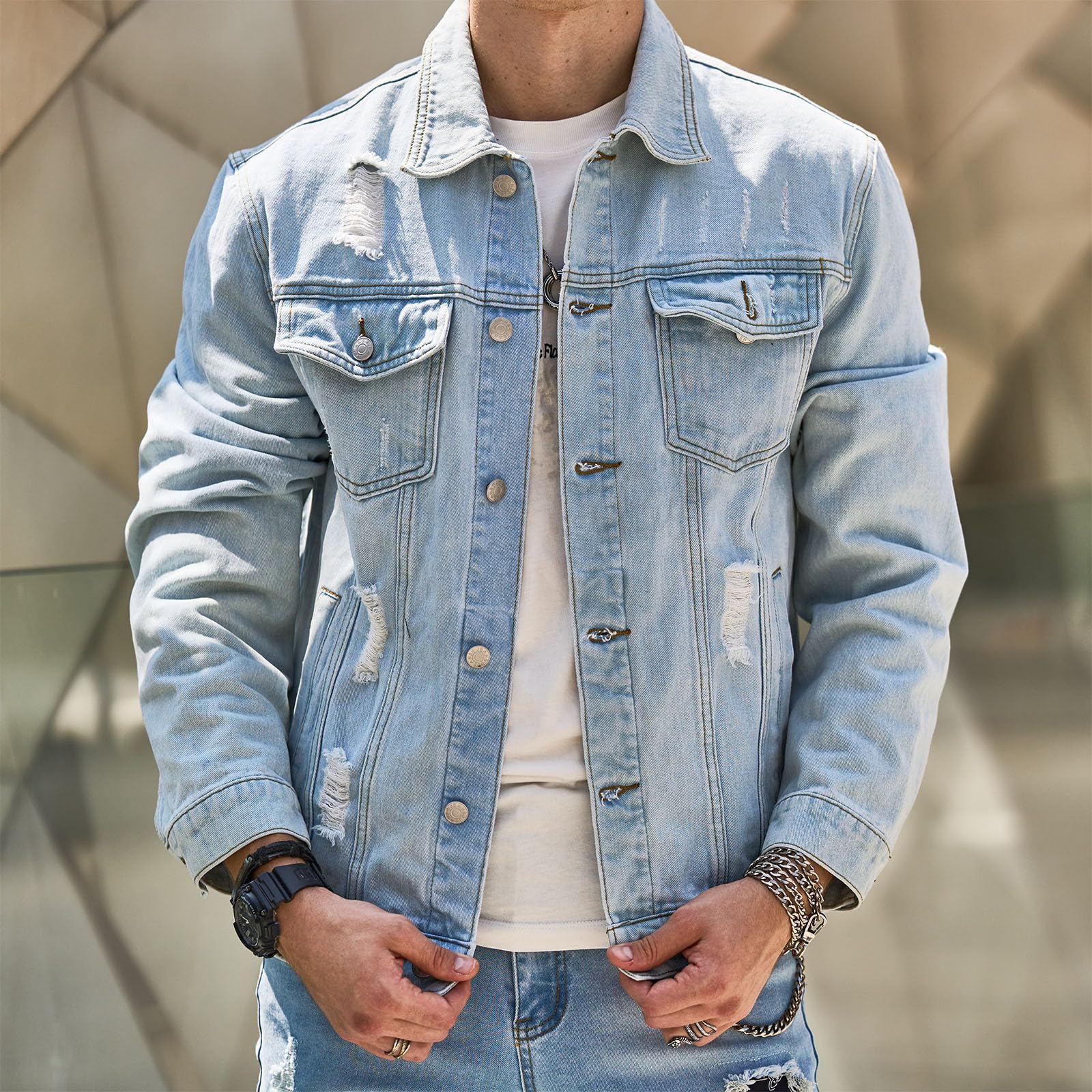 Jaqueta Jeans Masculina Piannaro PN158 em jeans premium com design moderno