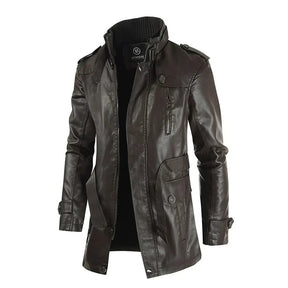 Jaqueta Masculina Piannaro PN165 em couro genuíno e poliéster, ideal para o frio.