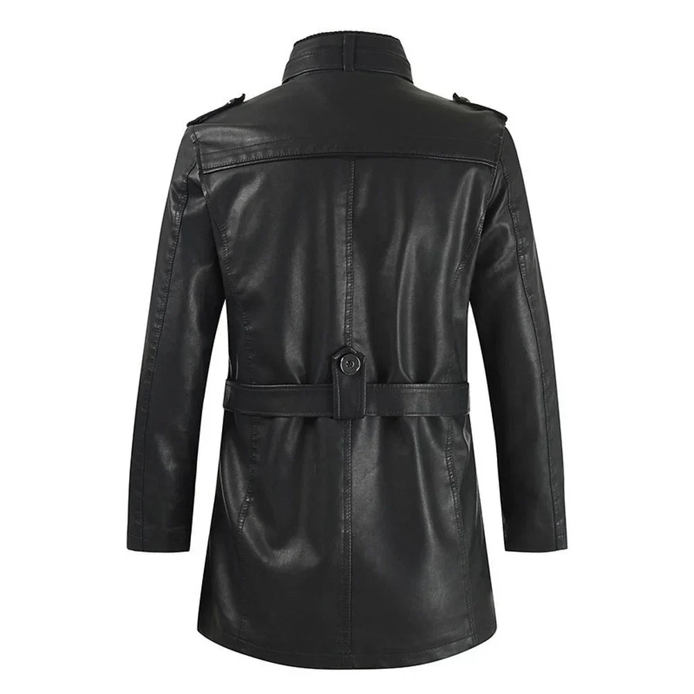 Jaqueta Masculina Piannaro PN165 em couro genuíno e poliéster, ideal para o frio.