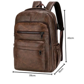 Mochila de Couro Masculina Piannaro PN421 com porta USB e antifurto