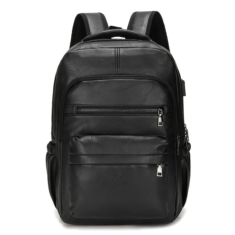 Mochila de Couro Masculina Piannaro PN421 com porta USB e antifurto