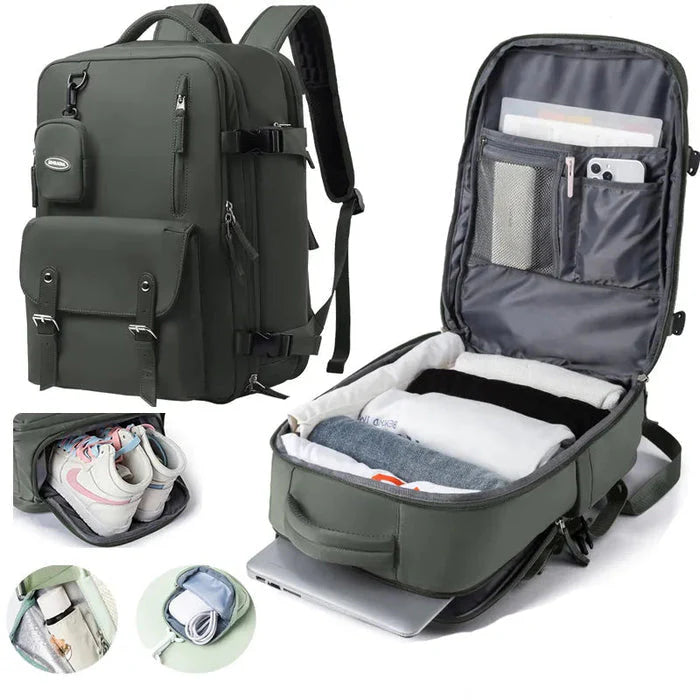 Mochila de Viagem Piannaro PN413 com múltiplos compartimentos e design impermeável.