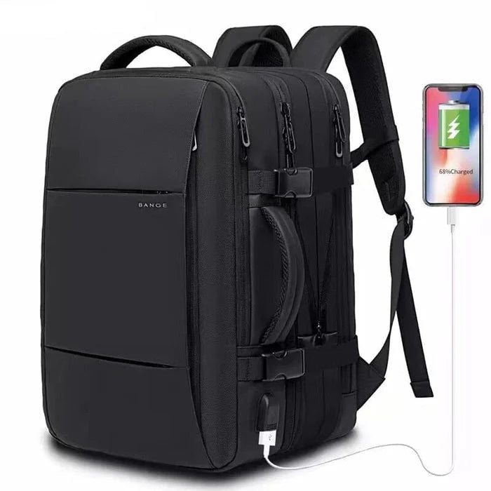 Mochila de Viagem Piannaro PN408 para notebook de 17 polegadas, expansível e impermeável, com porta USB integrada.