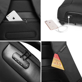 Mochila Executiva Piannaro PN401 com porta USB e trava TSA, ideal para notebooks de 15".