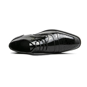 Sapato Masculino Derby Piannaro PN358 em couro preto com cadarço trançado.