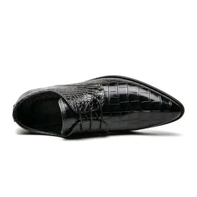 Sapato Masculino Derby Piannaro PN363 em couro texturizado, disponível em preto e marrom.