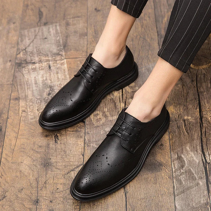 Sapato Masculino Derby em Couro Piannaro PN365 em marrom e preto