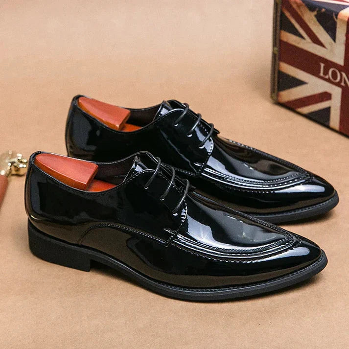Sapato Masculino Derby em Couro Piannaro PN366 em verde esmeralda escuro e preto