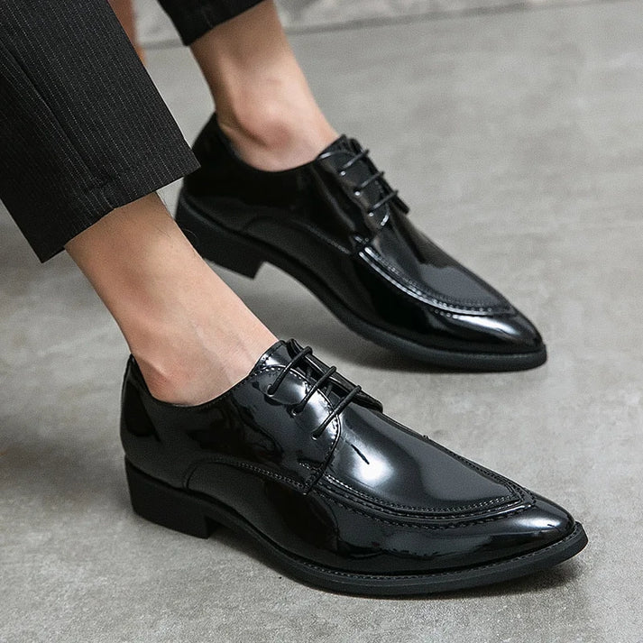 Sapato Masculino Derby em Couro Piannaro PN366 em verde esmeralda escuro e preto