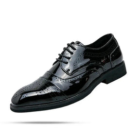 Sapato Masculino Derby Piannaro PN358 em couro preto com cadarço trançado.