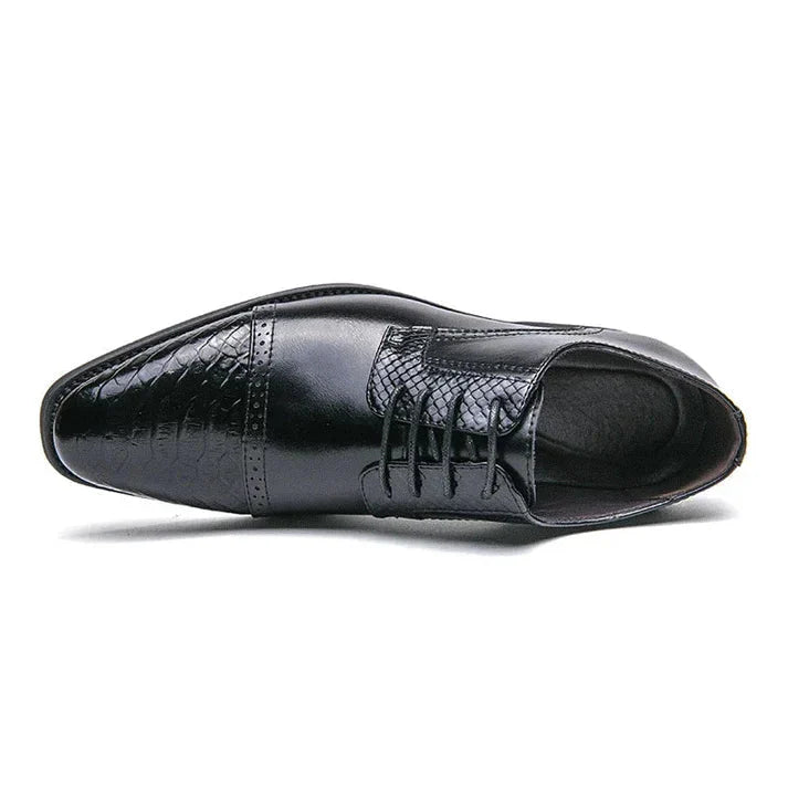 Sapato Masculino Derby Piannaro PN362 em couro texturizado, disponível em branco, marrom e preto.