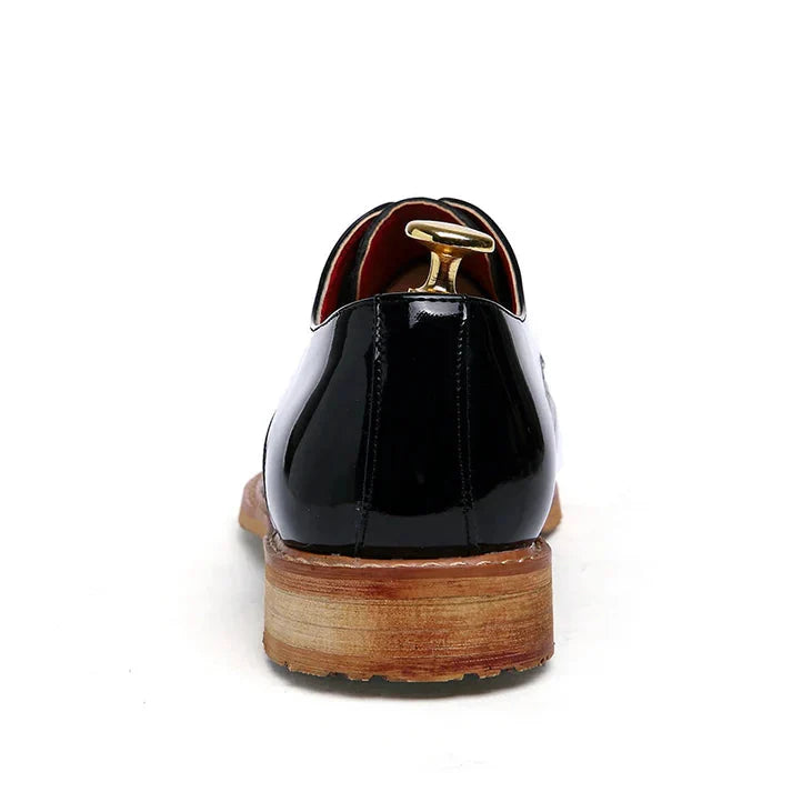 Sapato Masculino em Couro Derby Piannaro PN357 em preto e branco